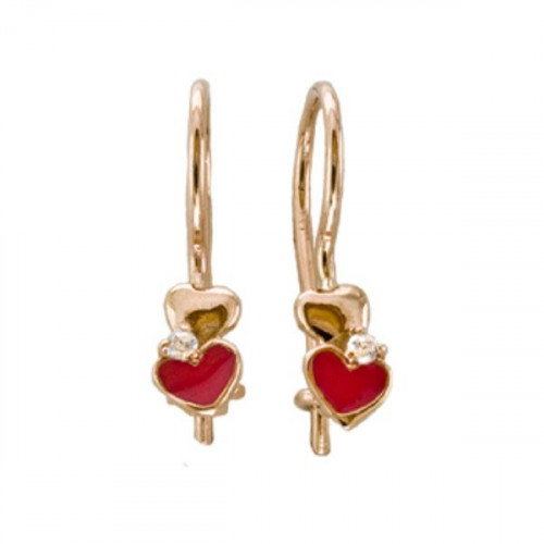 Золотые cерьги классические с бриллиантом