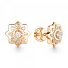Золотые cерьги пусеты (гвоздики) с фианитом