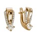 Золотые cерьги классические с фианитом