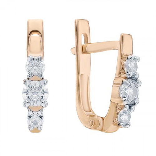 Золотые cерьги с фианитом