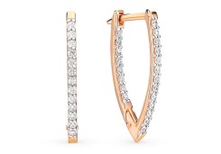 Золотые cерьги с фианитом