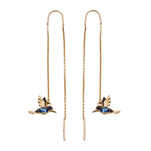 Золотые cерьги классические с лондон топазом