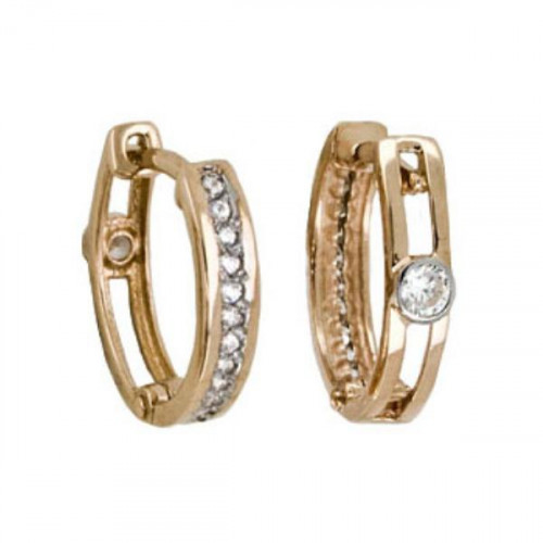 Золотые cерьги с фианитом