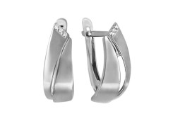 Серебряные cерьги классические с фианитом