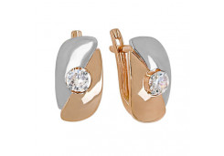 Золотые cерьги с фианитом