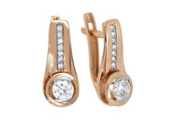 Золотые cерьги с фианитом
