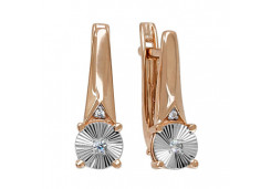 Золотые cерьги классические с фианитом
