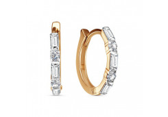 Золотые cерьги конго с фианитом