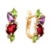 Золотые cерьги классические с полудрагоценными камнями