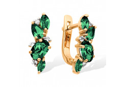 Золотые cерьги классические с турмалином