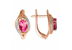 Золотые cерьги с топазом