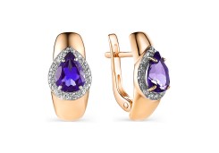 Золотые cерьги с танзанитом