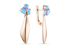 Золотые cерьги классические с топазом