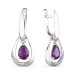 Серебряные cерьги висячие с аметистом