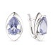 Серебряные cерьги классические с танзанитом