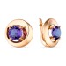 Золотые cерьги классические с танзанитом