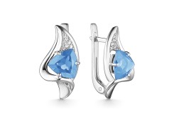 Серебряные cерьги классические с топазом