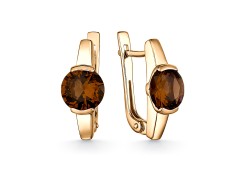 Золотые cерьги с султанитом