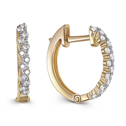 Золотые cерьги с фианитом