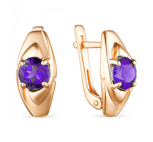 Золотые cерьги с танзанитом