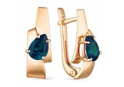 Серьги из красного золота 585 пробы с лондон топазом