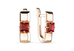 Золотые cерьги с гранатом