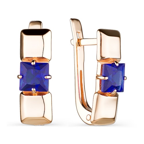 Золотые cерьги с корундом