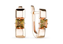 Золотые cерьги с султанитом