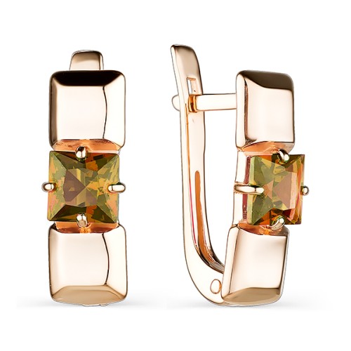 Золотые cерьги с султанитом