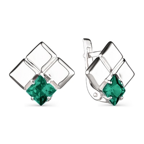 Серебряные cерьги классические с турмалином