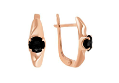 Золотые cерьги с агатом