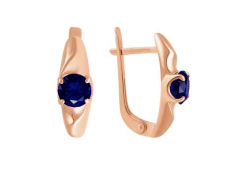 Золотые cерьги с корундом