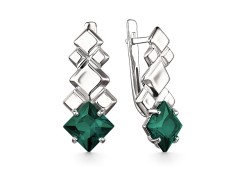 Серебряные cерьги классические с турмалином