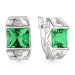 Серебряные cерьги с изумрудом