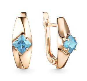 Золотые cерьги с топазом