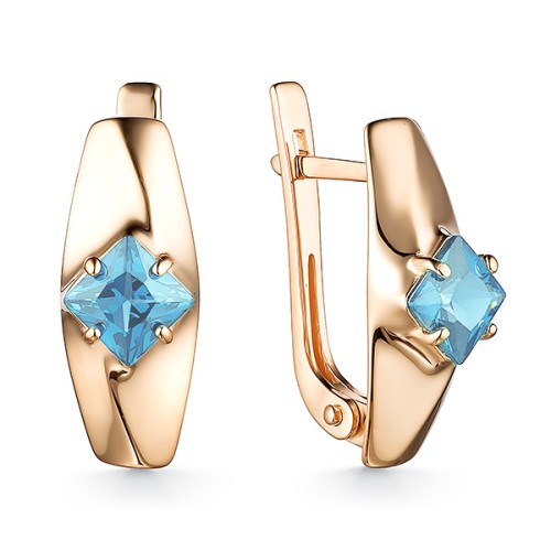 Золотые cерьги с топазом