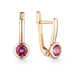 Золотые cерьги с топазом