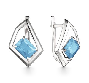 Серебряные cерьги классические с топазом