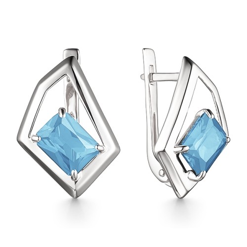 Серебряные cерьги классические с топазом