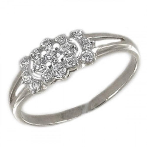 Кольцо из белого золота с фианитом