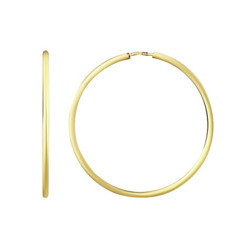 Серьги конго из желтого золота