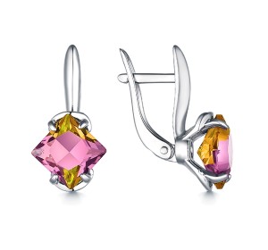 Серебряные cерьги с мистиком