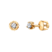Золотые cерьги пусеты (гвоздики) с фианитом