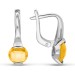 Серебряные cерьги с цитрином