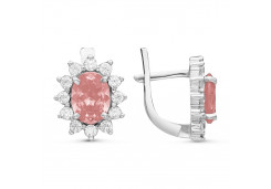 Серебряные cерьги с морганитом