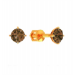 Золотые cерьги пусеты (гвоздики) с раух-топазом