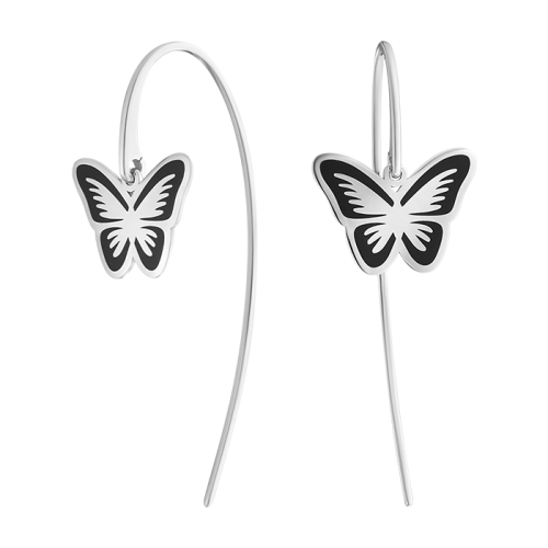 Серебряные cерьги классические с эмалью