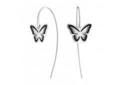 Серебряные cерьги классические с эмалью