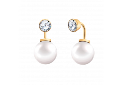 Золотые cерьги пусеты (гвоздики) с жемчугом