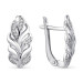 Серебряные cерьги классические с фианитом